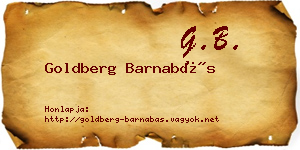 Goldberg Barnabás névjegykártya